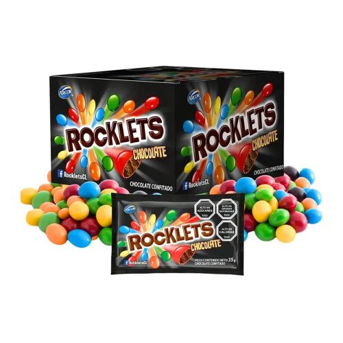 Chocolate Rocklets Confitado (caja Con 18 Unidades) — Mundo Rayo