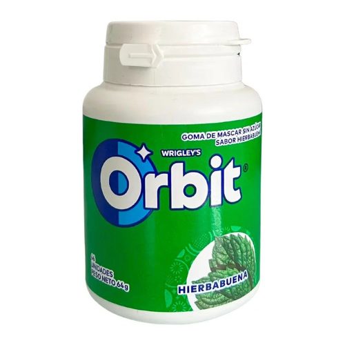 Chicle Orbit Hierbabuena-envase Verde(frasco Con 45unidades) — Mundo Rayo
