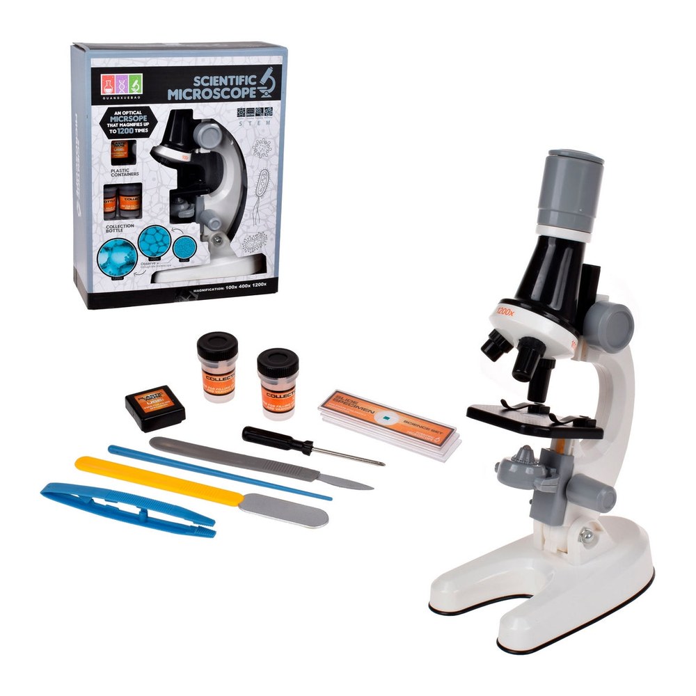 Microscopio 100X 400X 1200X 3 Con Accesorios — Mundo Rayo