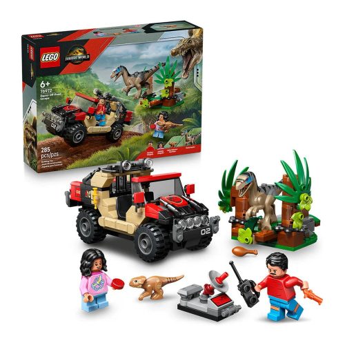 Escape En Auto Todoterreno Y Raptor Al Acecho Lego Jurassic World — Mundo Rayo